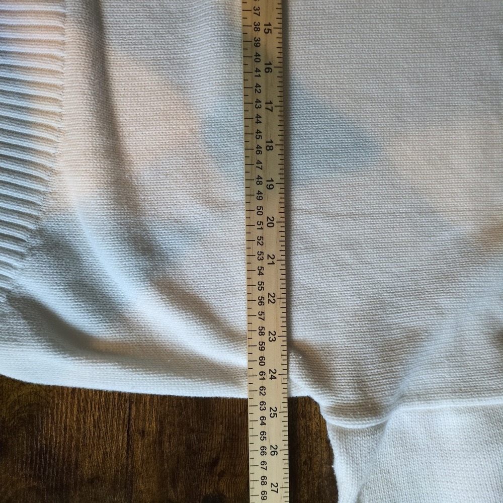 Quince Organic Cotton Shaker Stitch Crewneck Sweater Ivory White Medium - Picture 6 of 8